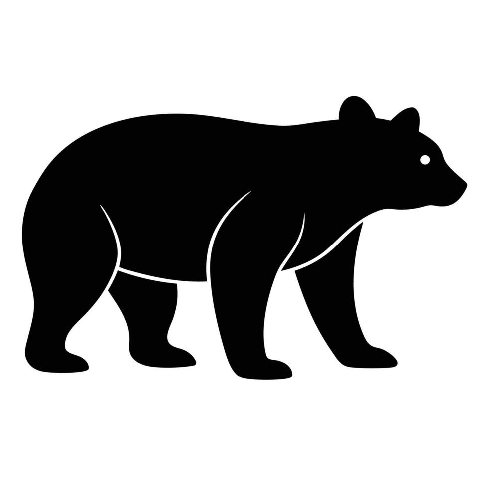 Bear Silhouette Icon for Wildlife and Forest Designs vector