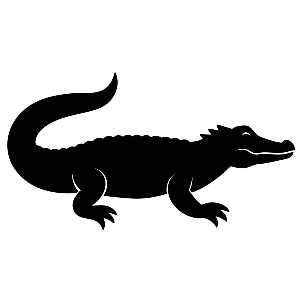 Alligator Silhouette Icon for Unique Nature and Wildlife Designs vector
