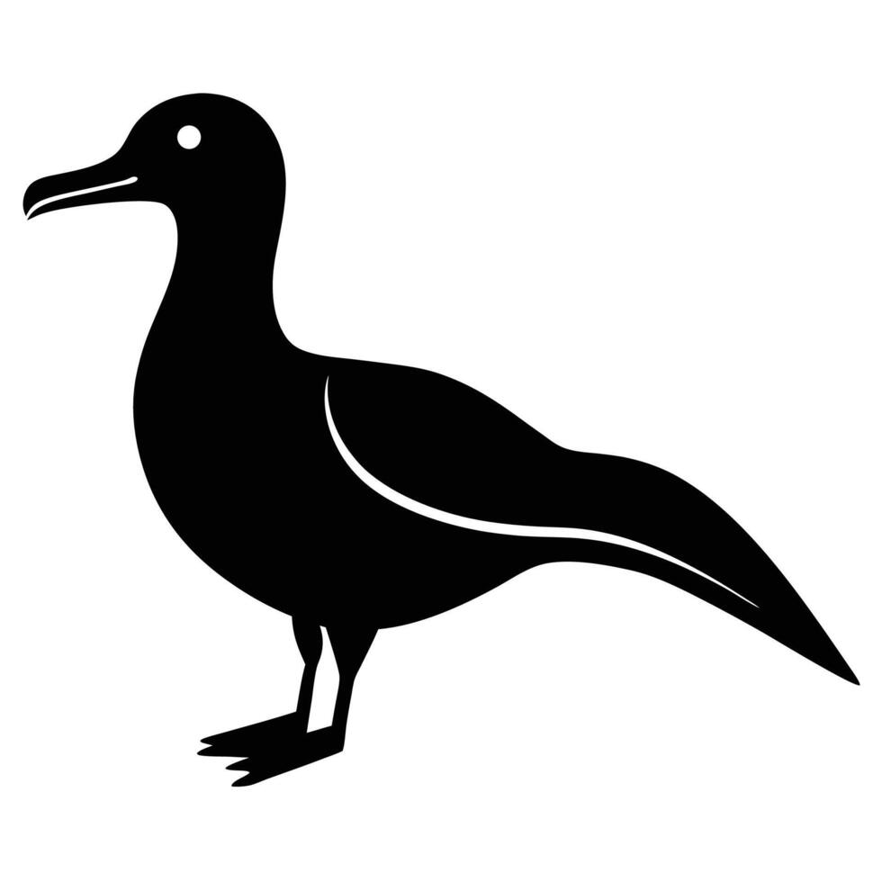 Playful Albatross Silhouette Icon for Nature and Wildlife Artworks vector