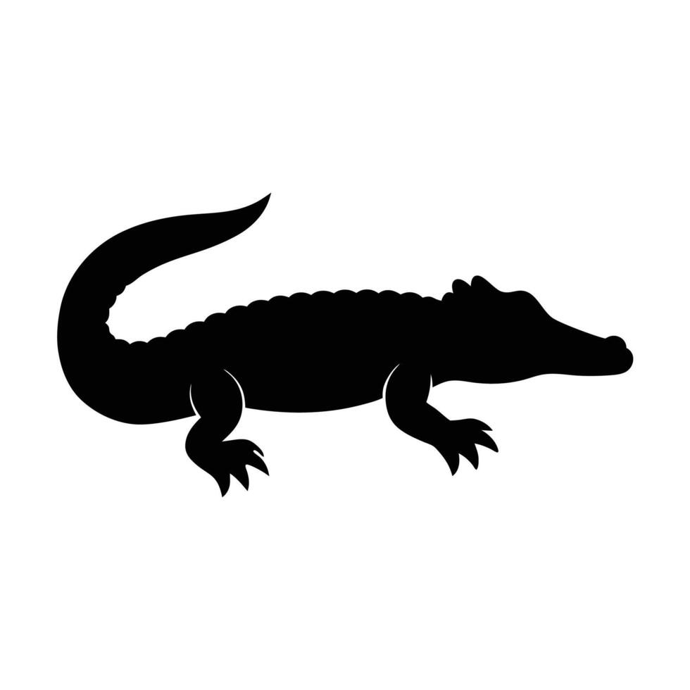 Alligator Silhouette Icon Graphic Art for Nature Inspired Projects vector