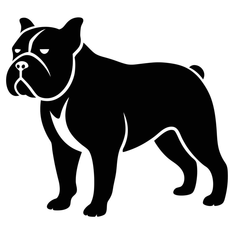 Bulldog dog silhouette for logo, design, and pet branding purposes vector