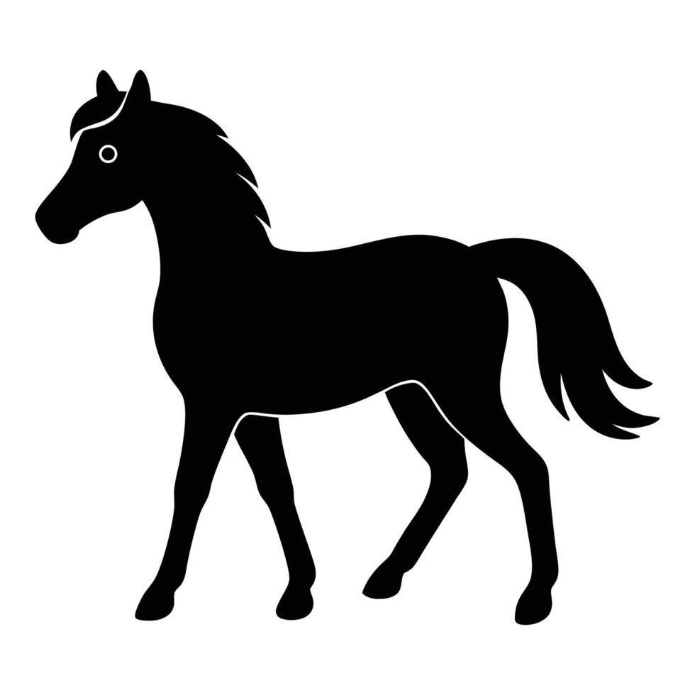 Stylish and sleek horse silhouette icon for minimalistic designs vector