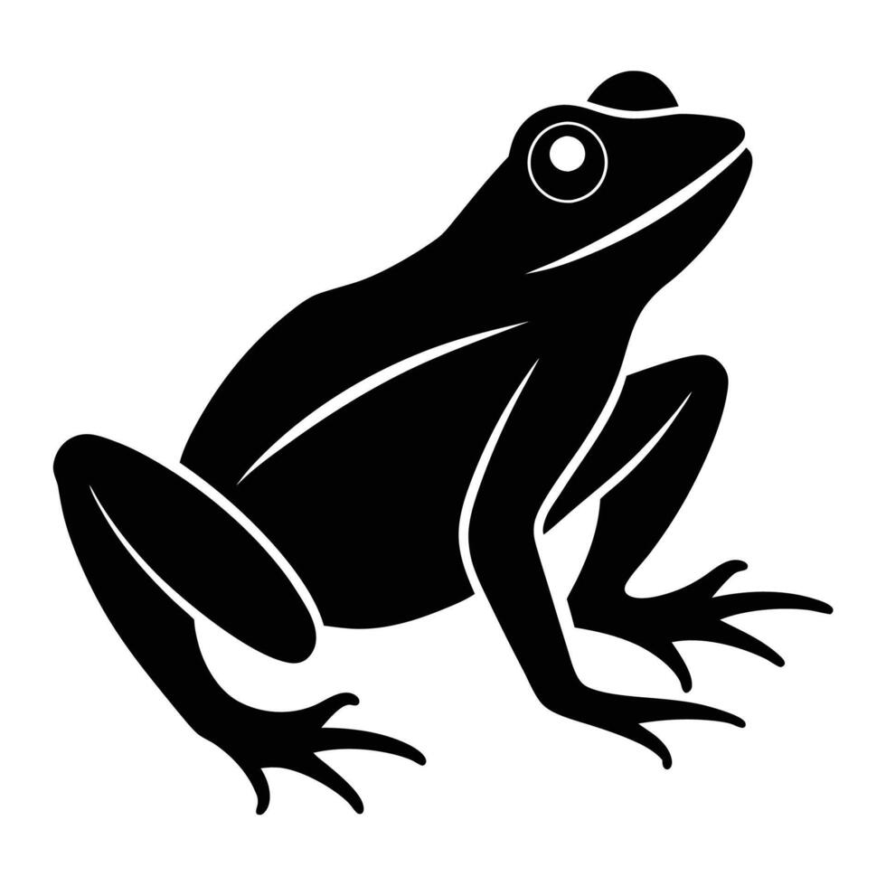 Frog Silhouette Icon Simple Graphic Illustration vector