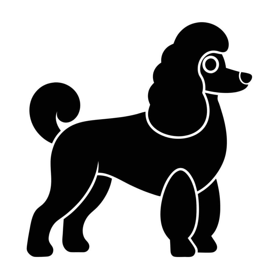Creative poodle dog silhouette for pet branding, logos and modern designs vector