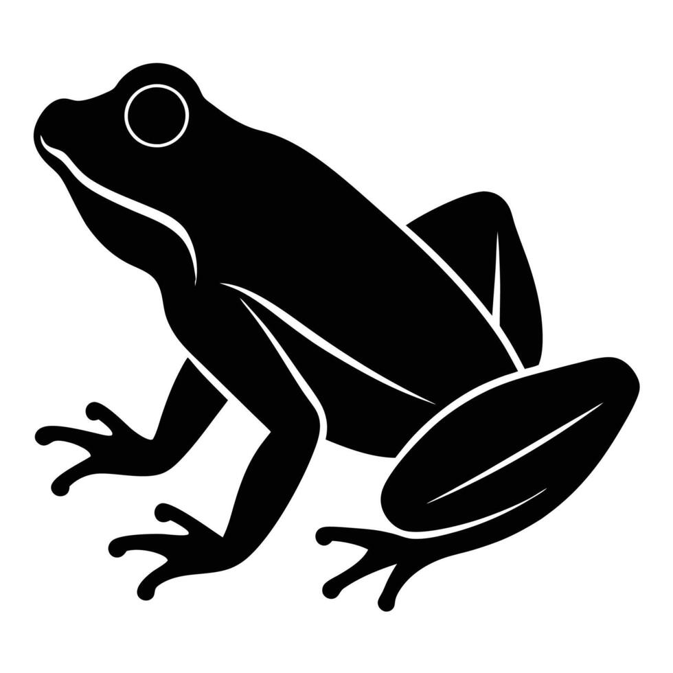 Frog Silhouette Icon Simple Graphic Art Illustration vector