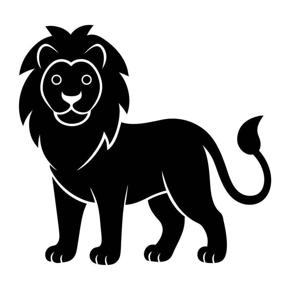 Adorable Lion Silhouette Icon for Digital Designs and Logo Creation vector