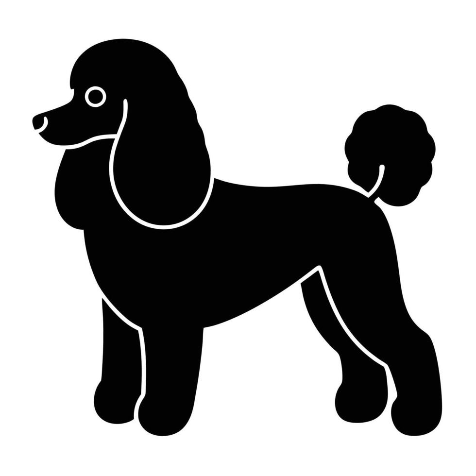 Modern poodle dog silhouette for logo designs and pet branding purposes vector