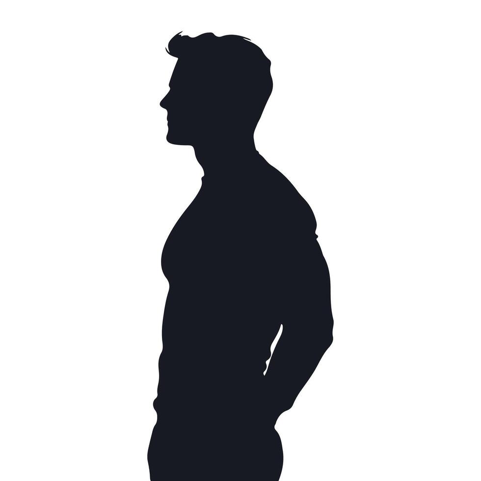 Muscular man silhouette vector