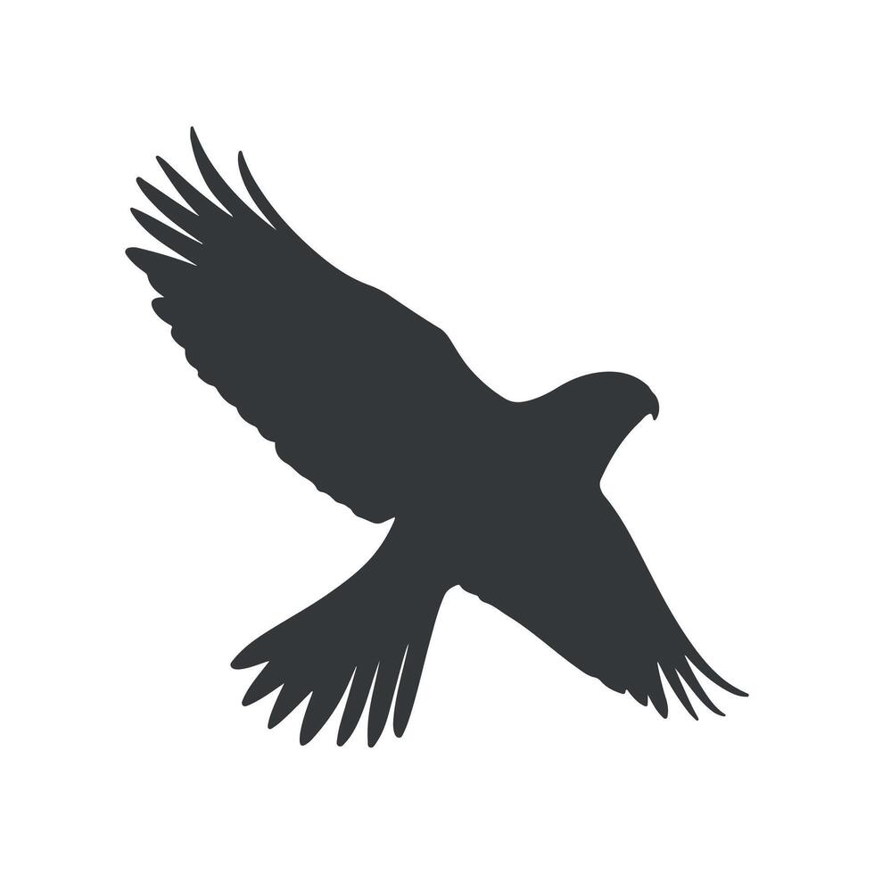 Falcon silhouette illustration with white background vector