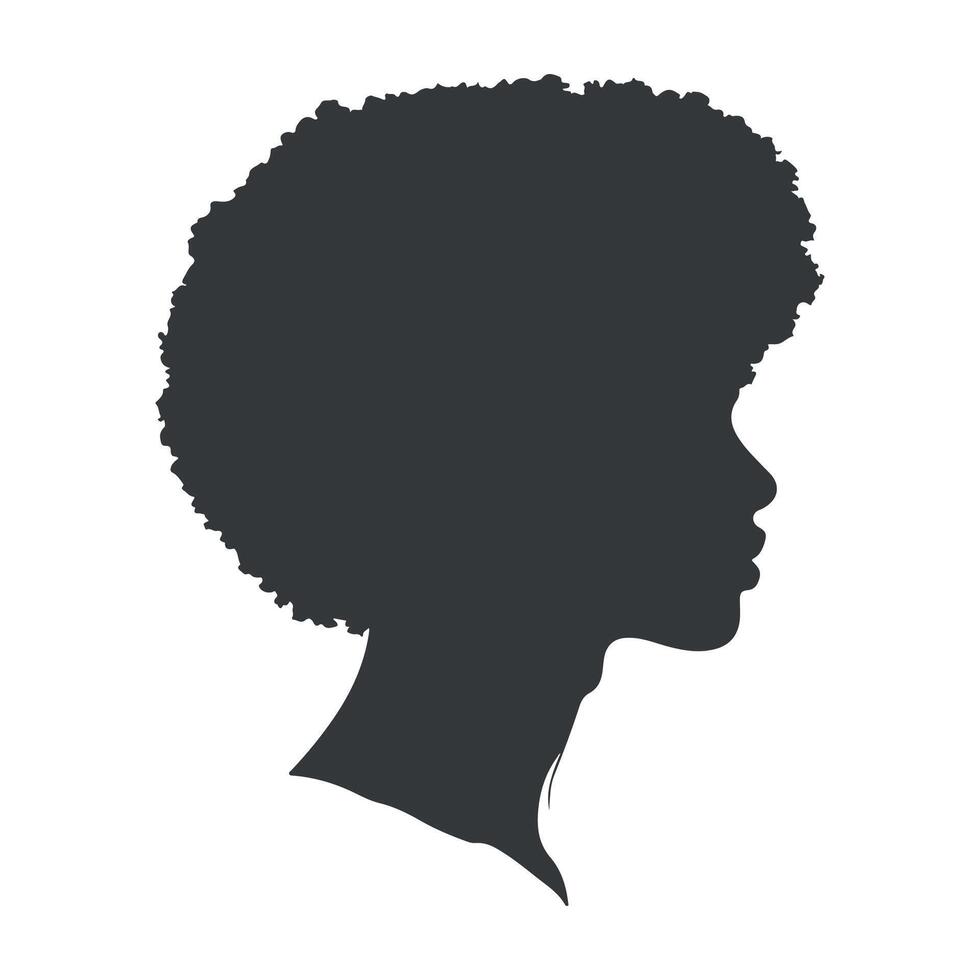 Black afro man silhouette on isolated background vector