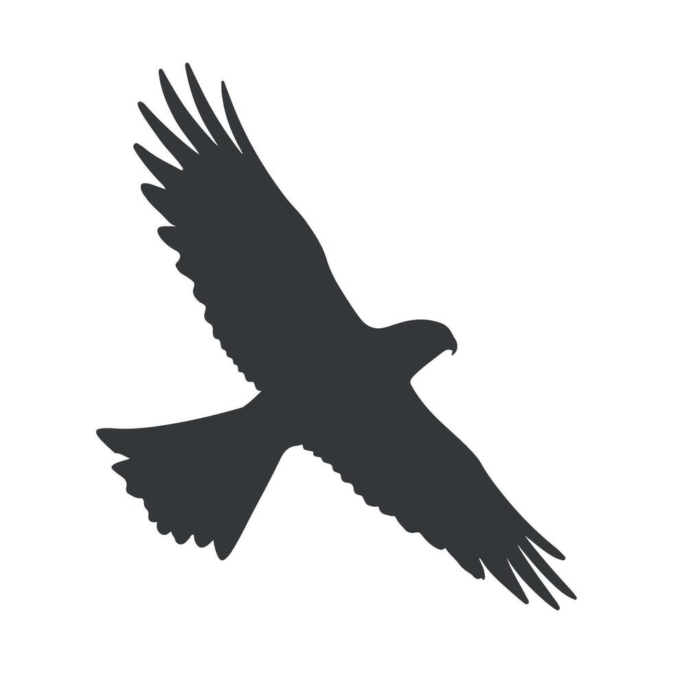 Flying falcon silhouette vector