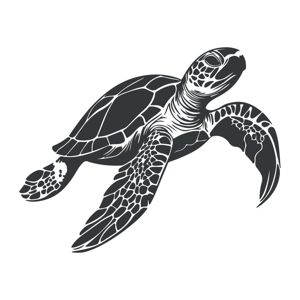 Sea turtle silhouette vector
