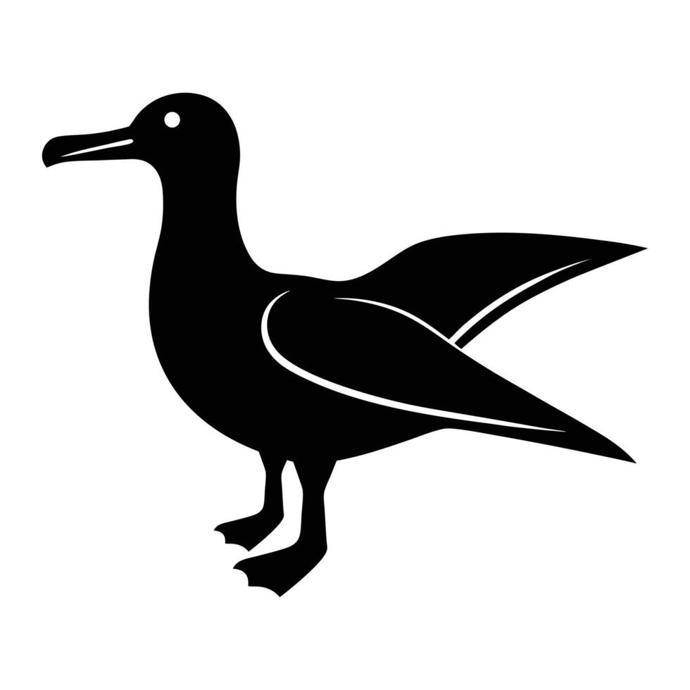 Delightful Albatross Silhouette Icon for Eco and Nature Artworks vector