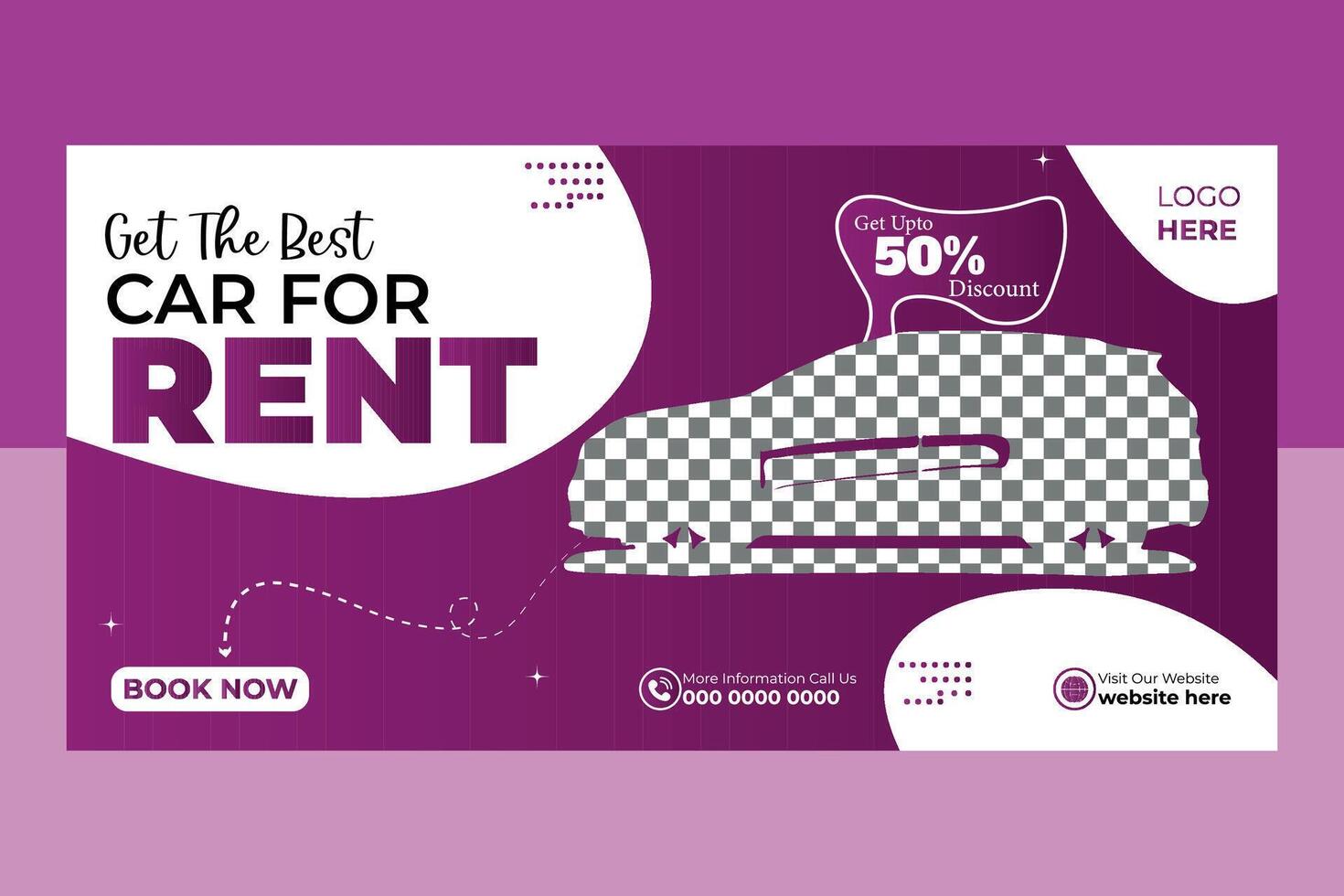 Car Rental and Modern Professional Car Billboard Design vector