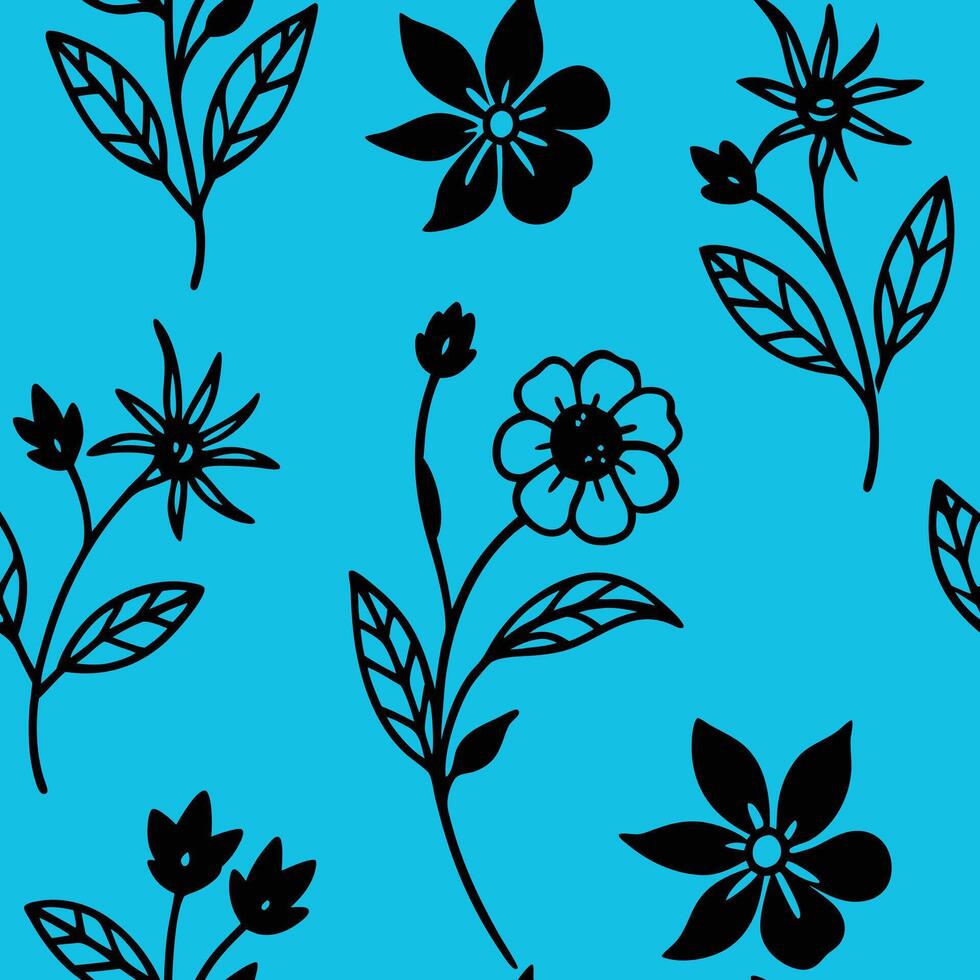 digital Floral Seamless Botanical Design vector