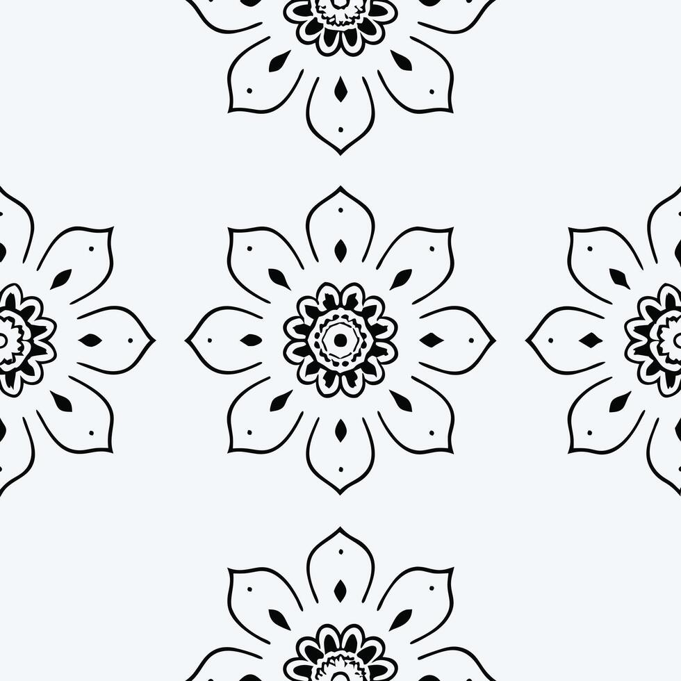 digital Floral Art Pattern Seamless Botanical Design vector
