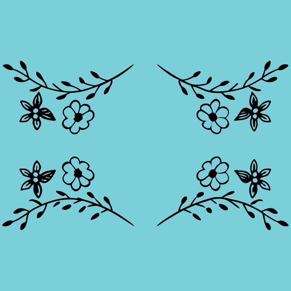 decorative Floral Line Art Pattern Seamless. vector