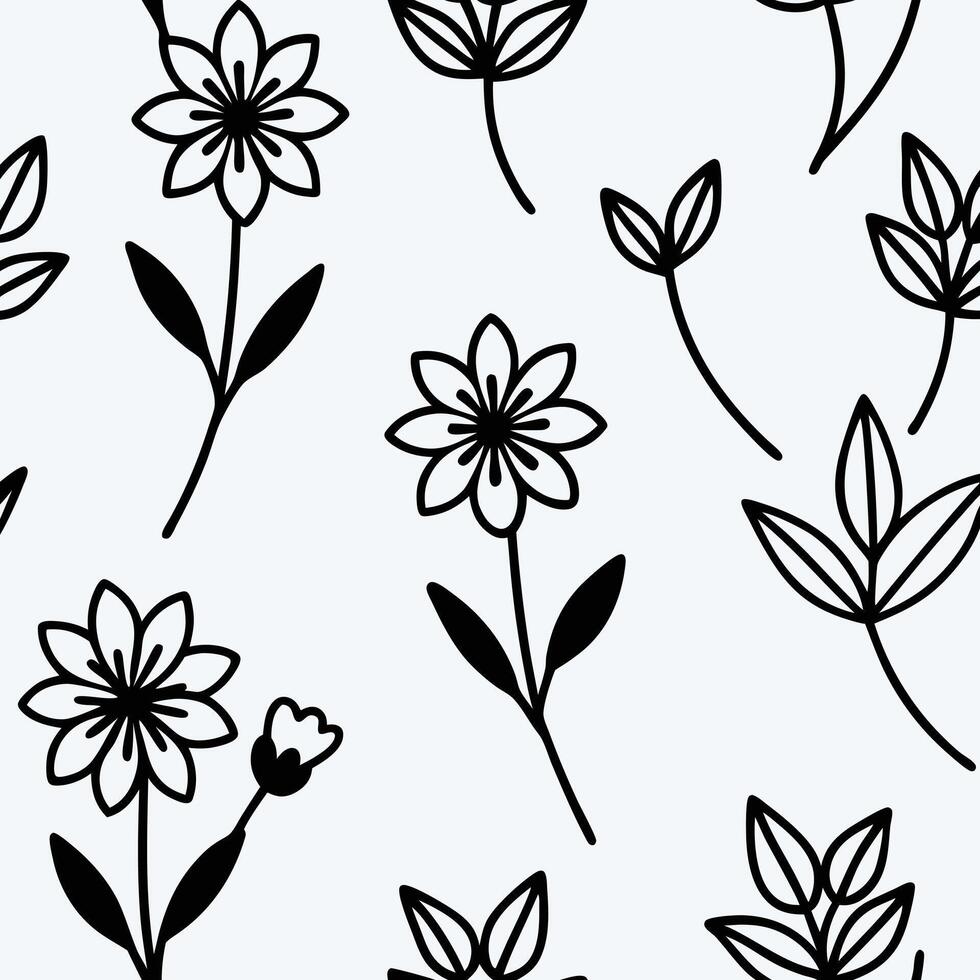 Elegant Floral LPattern Seamless Botanical Design vector