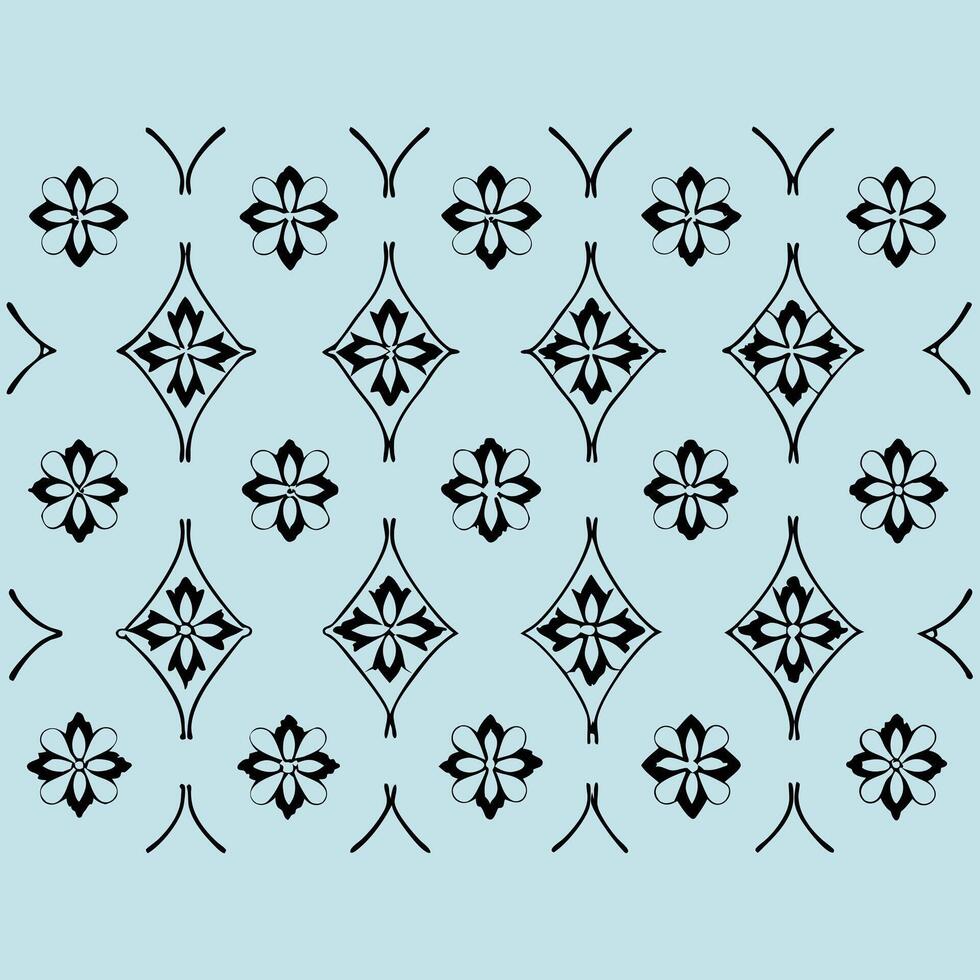 decorative Floral outline Pattern Seamless Design vector
