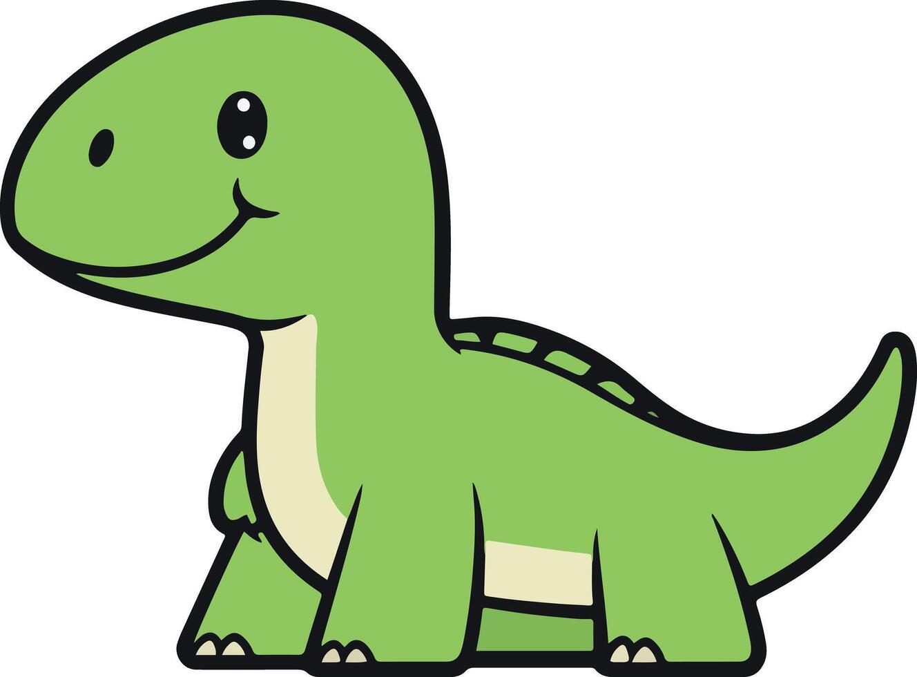 A cartoon dinosaur with a smile on its face vector