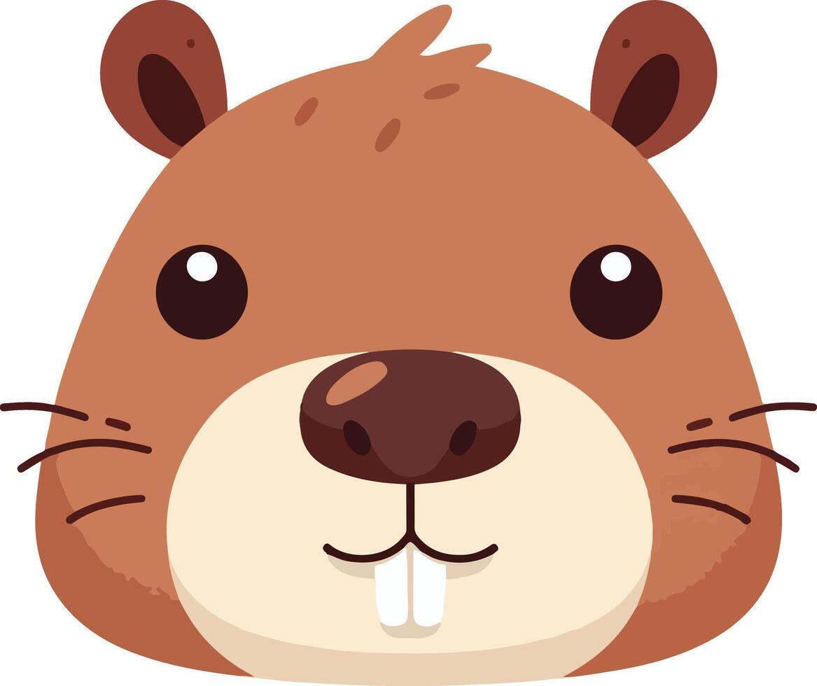 A cartoon groundhog head with a big nose vector