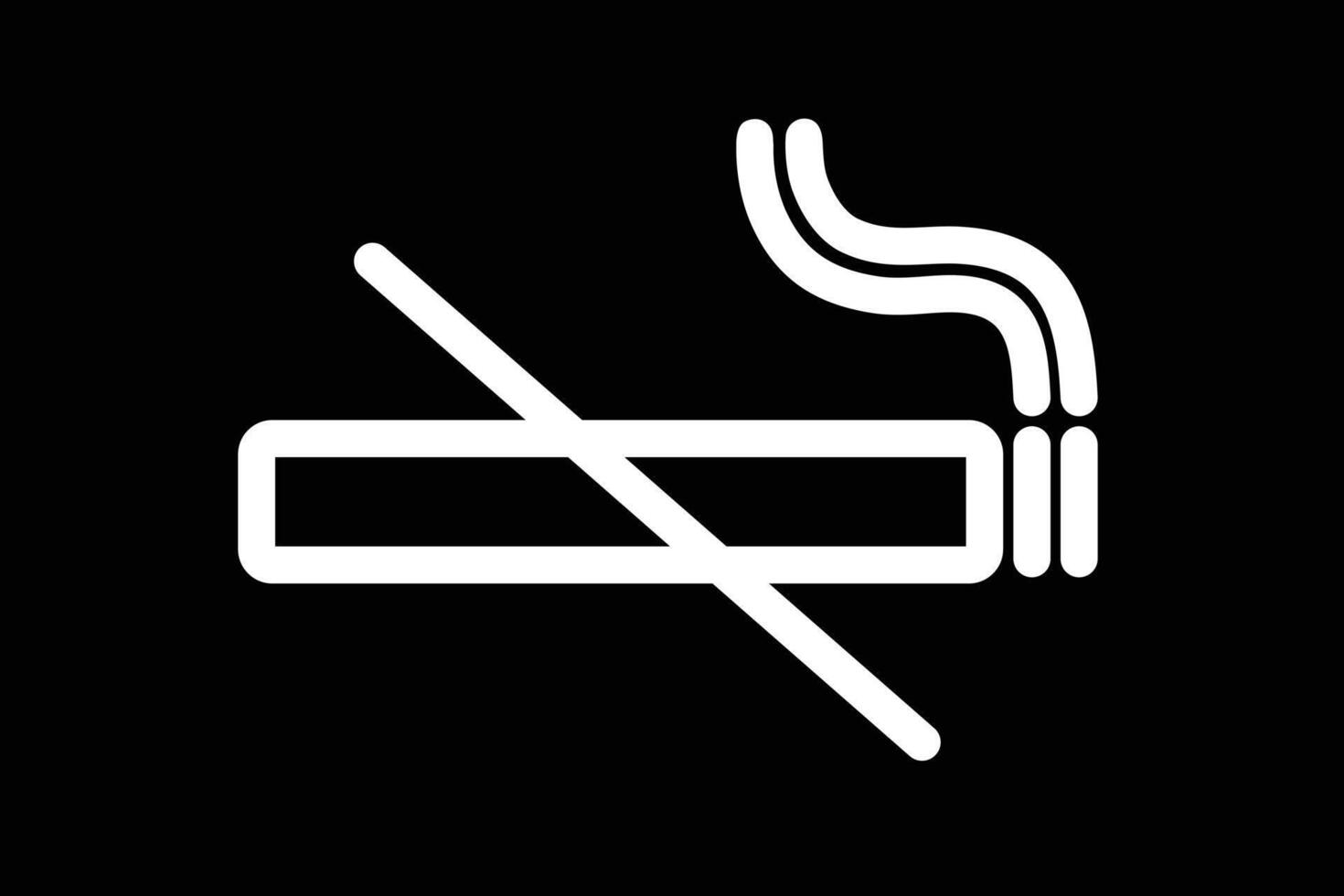 No Smoking Icon on Black Background vector