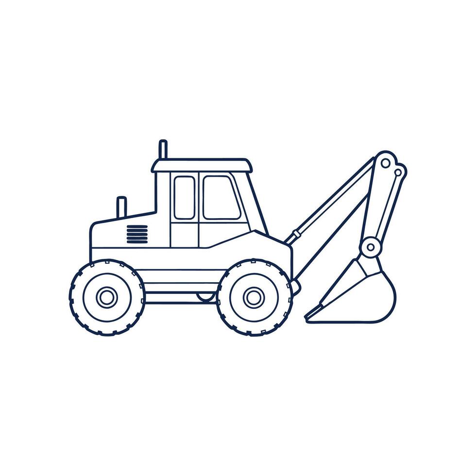 Excavator Outline Sketch vector