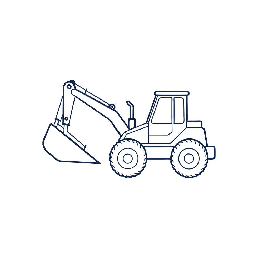 Excavator Line Art vector