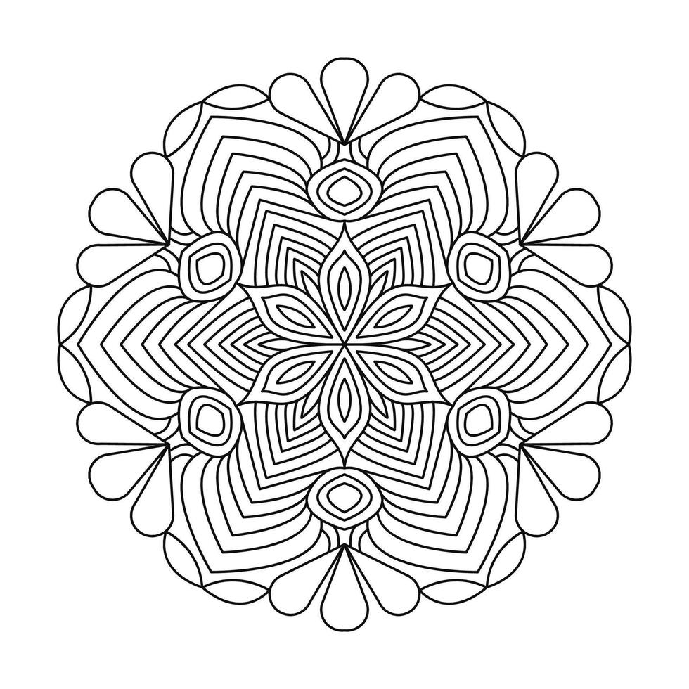 Round Mandala With Floral Patterns Ornamenta Design vector