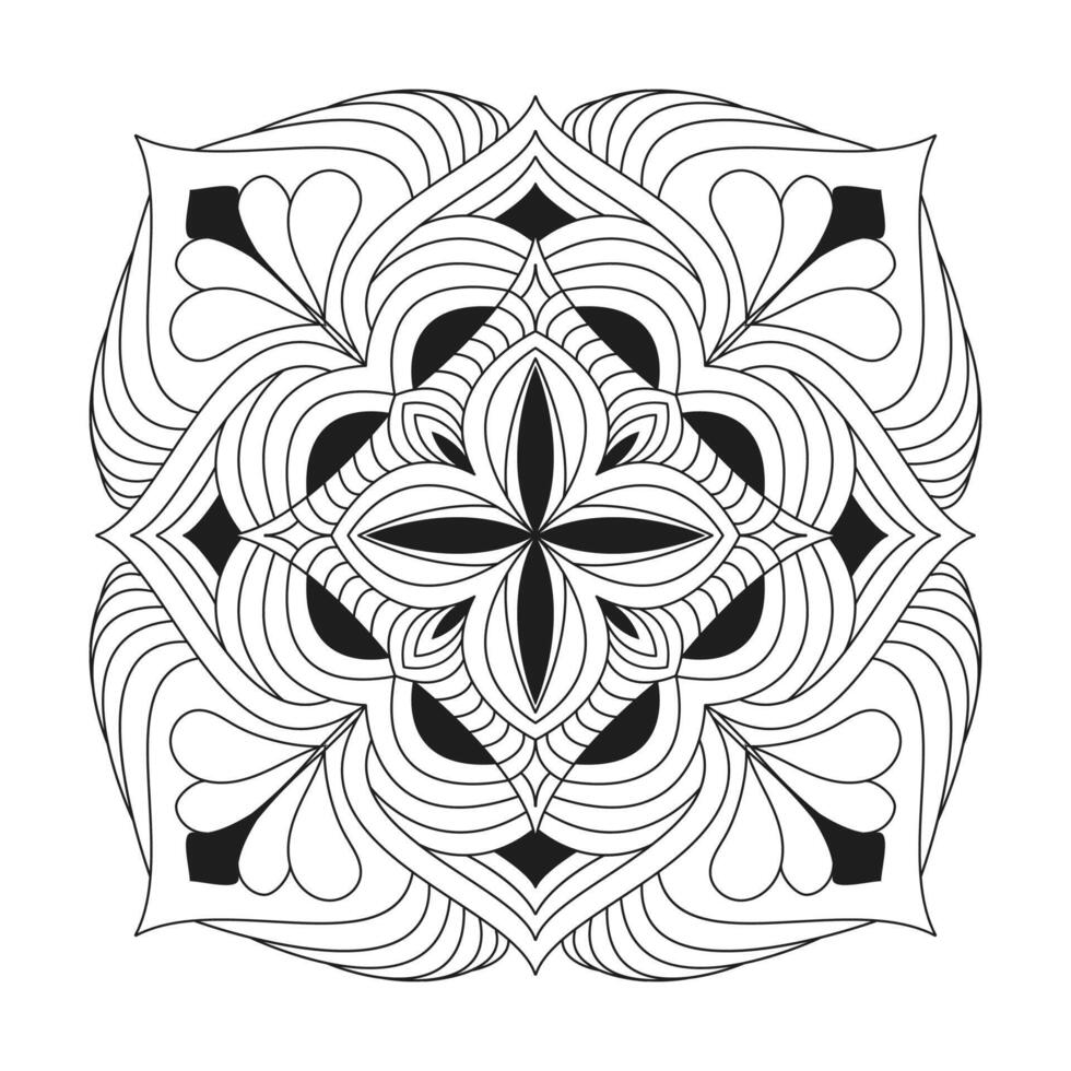 Artwork mandala design for coloring book page vector