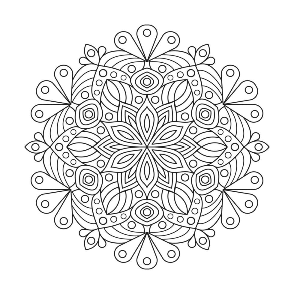 Outline ethnic mandala design vector