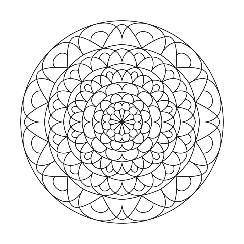 Round mandala design ornamental element vector