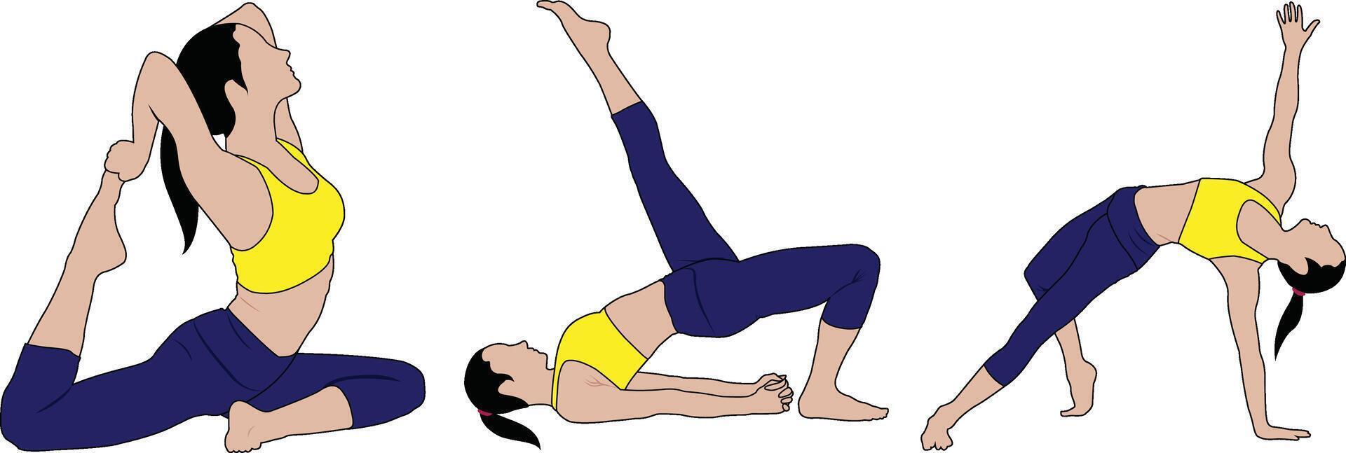 woman practicing yoga graphic design vector