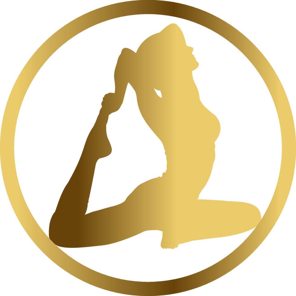 Golden yoga logo graphic design vector