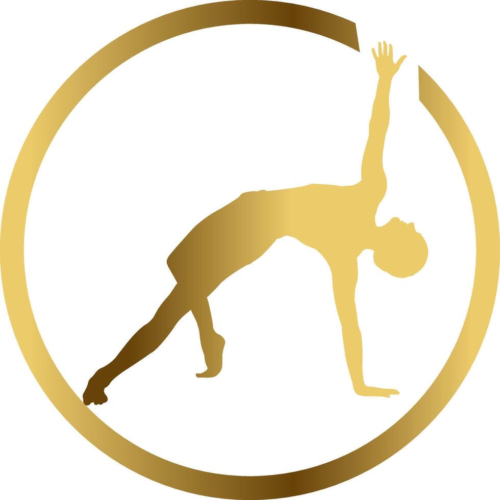 Yoga practicing logo graphic design vector