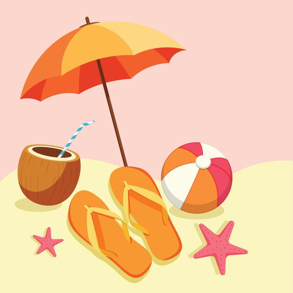 summer items illustration vector
