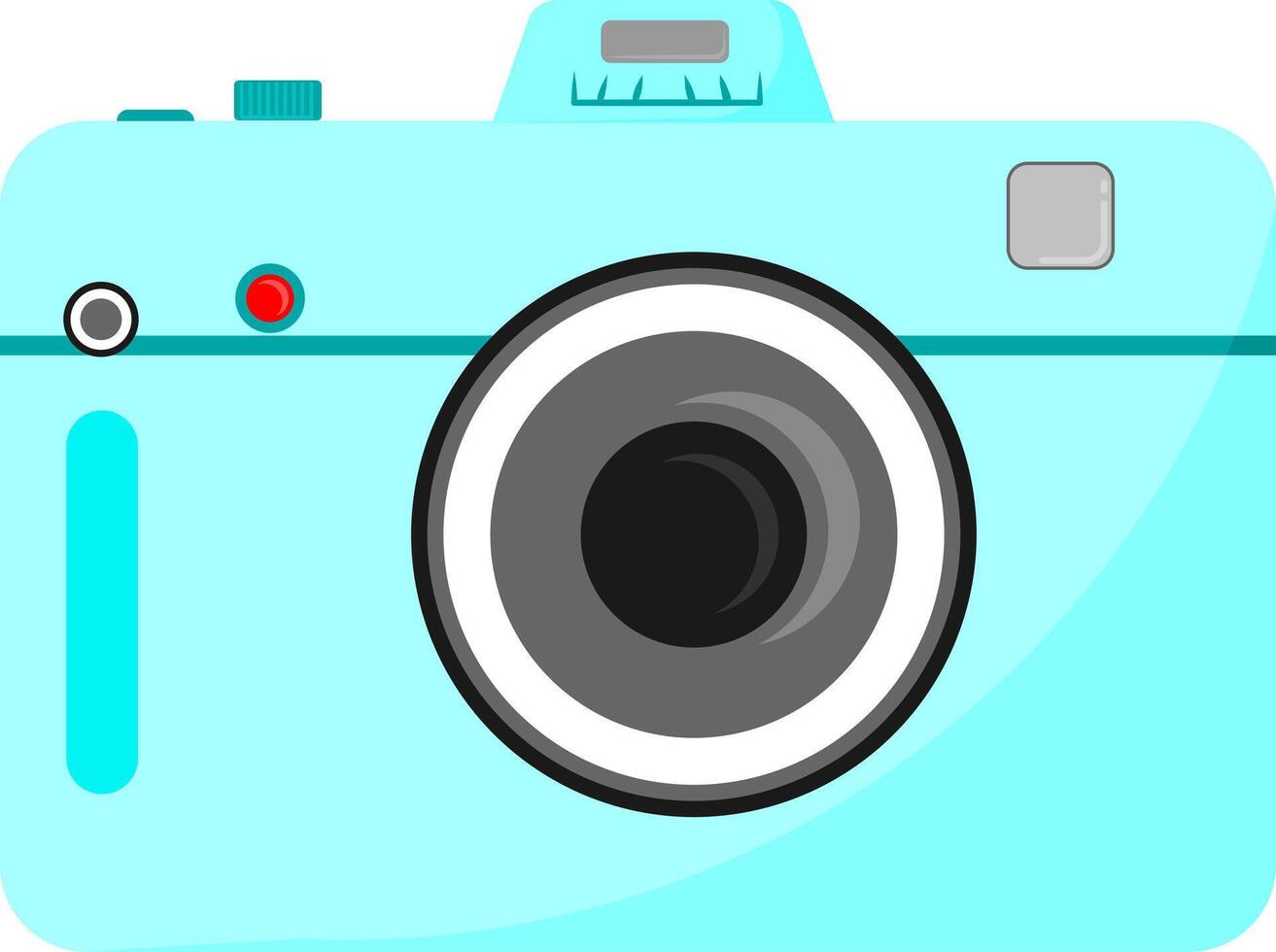 A cartoon camera with a blue background vector
