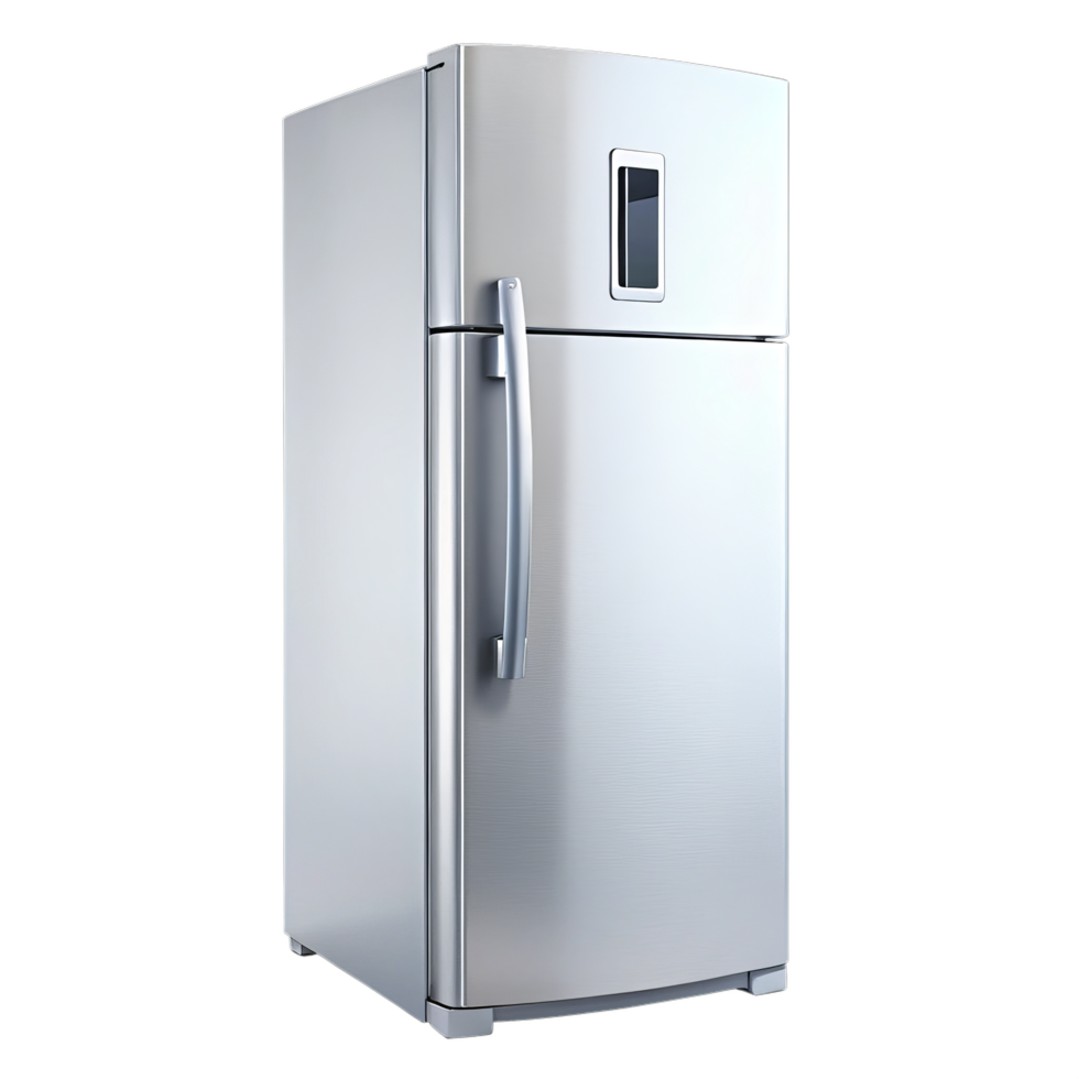 Modern Stainless Steel Refrigerator Isolated on Transparent Background png