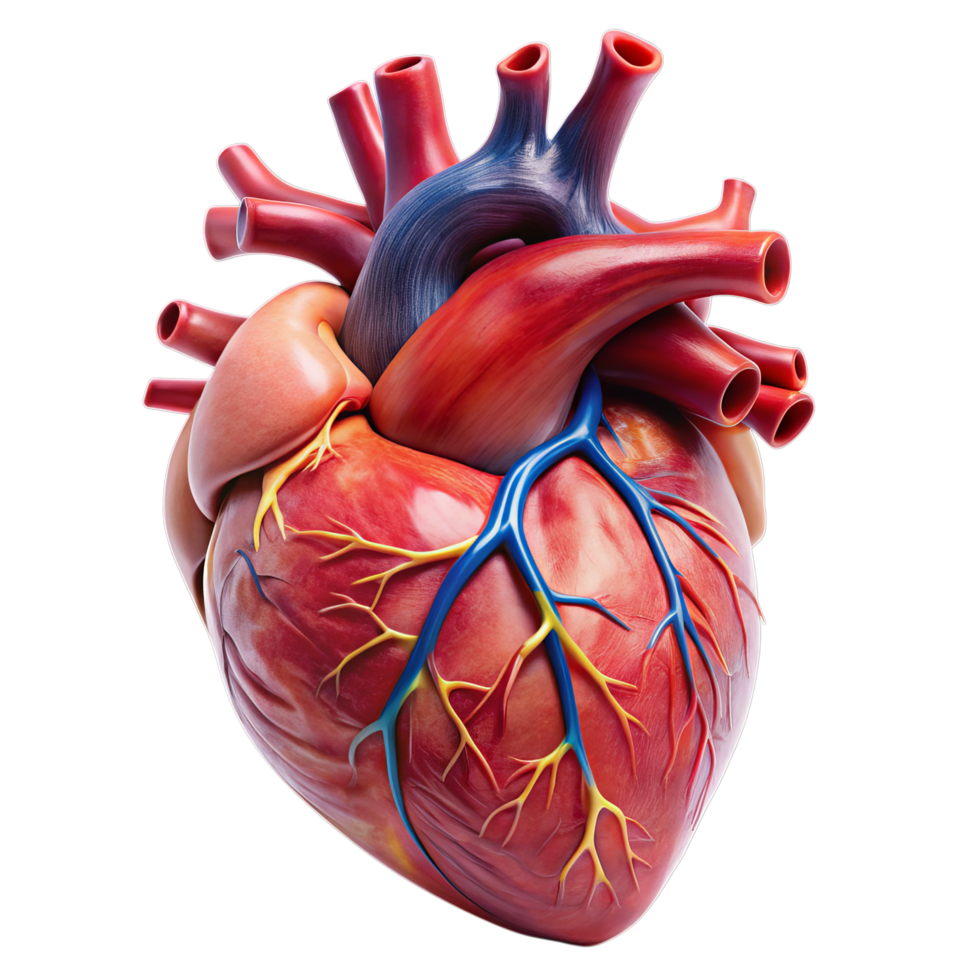 Detailed 3D Anatomical Model of a Human Heart png
