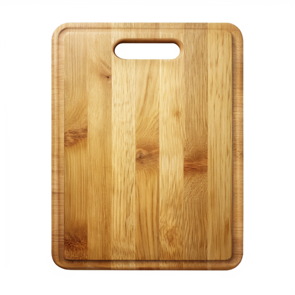 High-Resolution Image of a Light Brown Wooden Cutting Board png