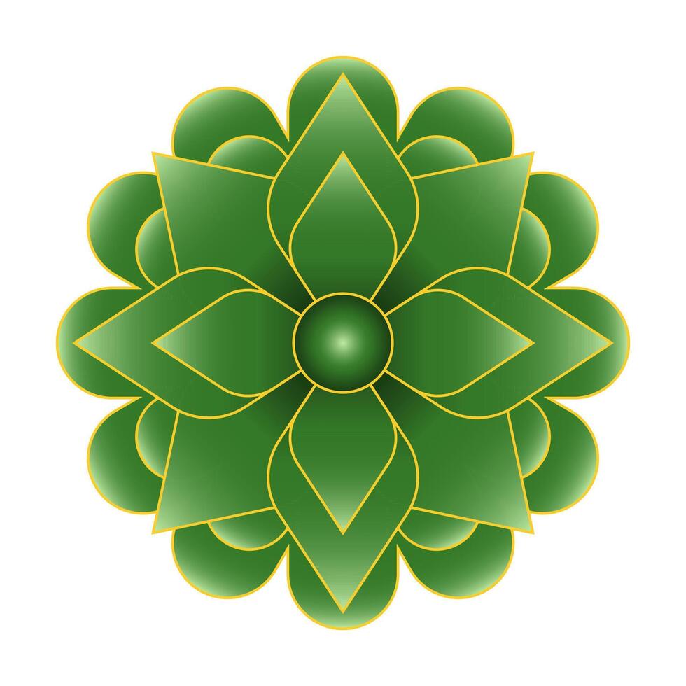 beautiful islamic green flowers design vector