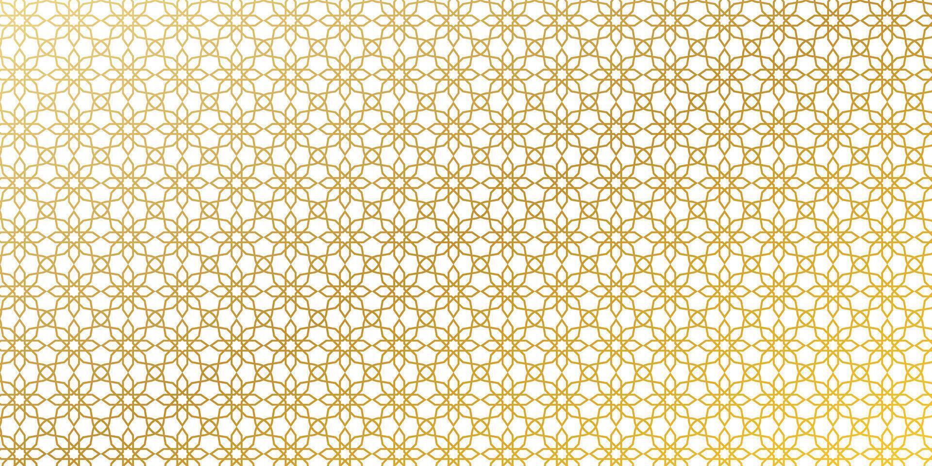golden geometric pattern on white background, seamless islamic pattern, white background vector