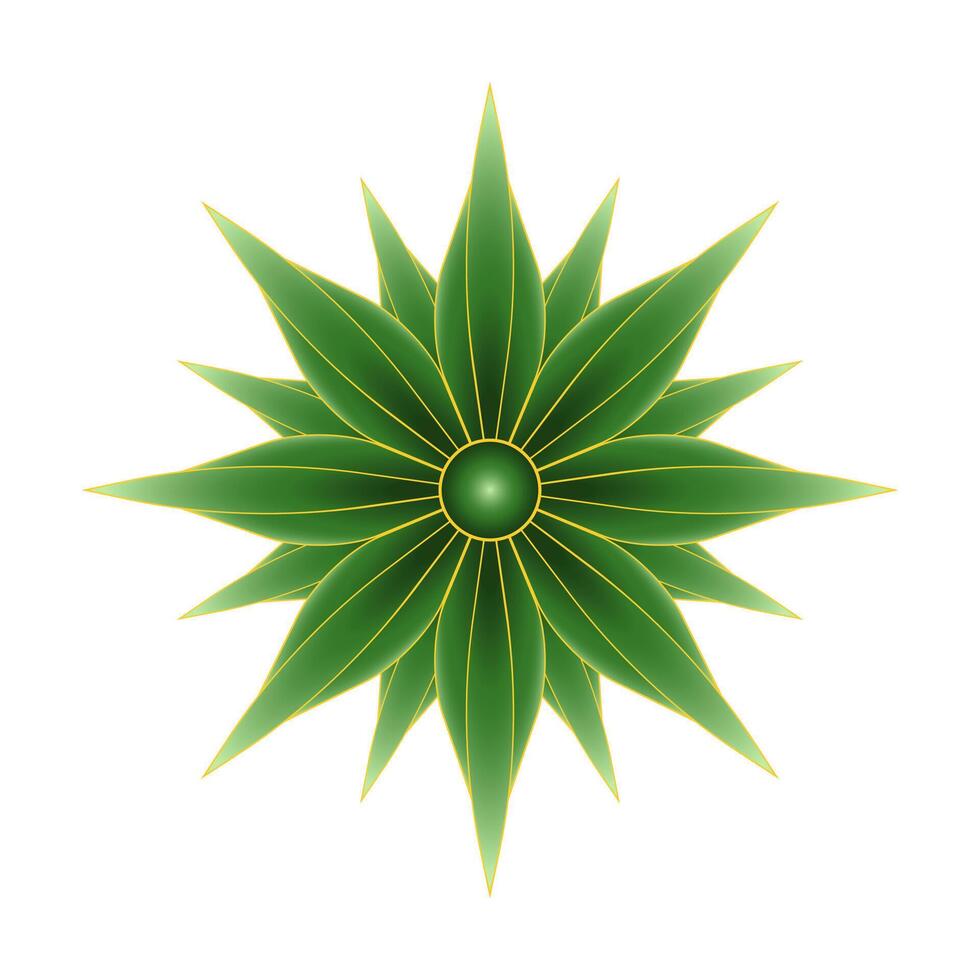 Beautiful Islamic Green Flowers, Abstract Floral Ornament For Print And Decoration vector