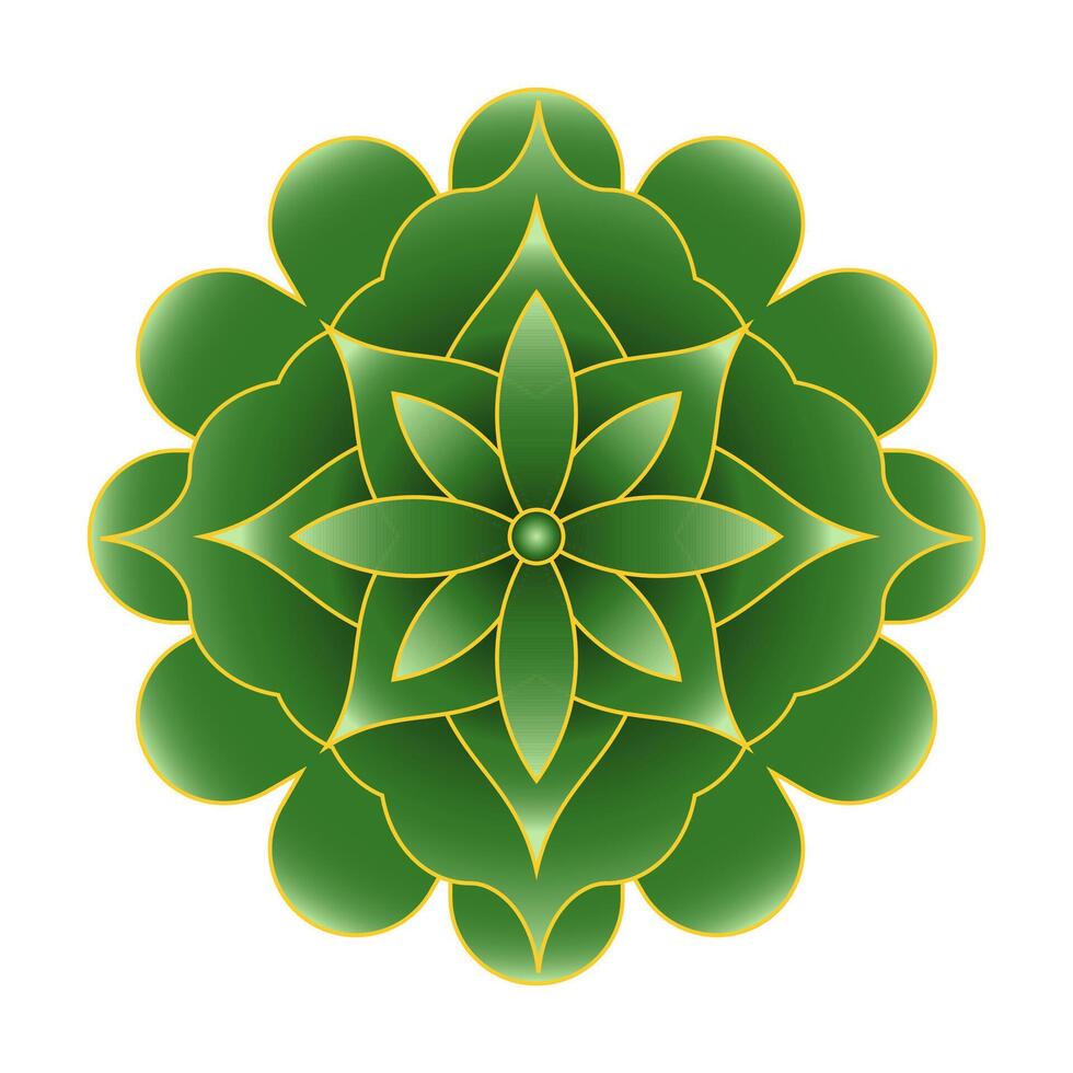 Beautiful Islamic Green Flowers, Abstract Floral Ornament vector