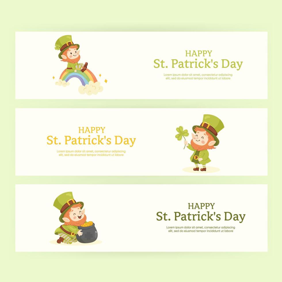 St. patricks day. Set of banners, Posters postcards, different formats and sizes. vector