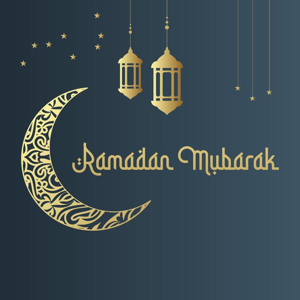 Happy ramadan kareem Greetings for islamic occasions like eid ul adha and eid ul fitr with old concept vector