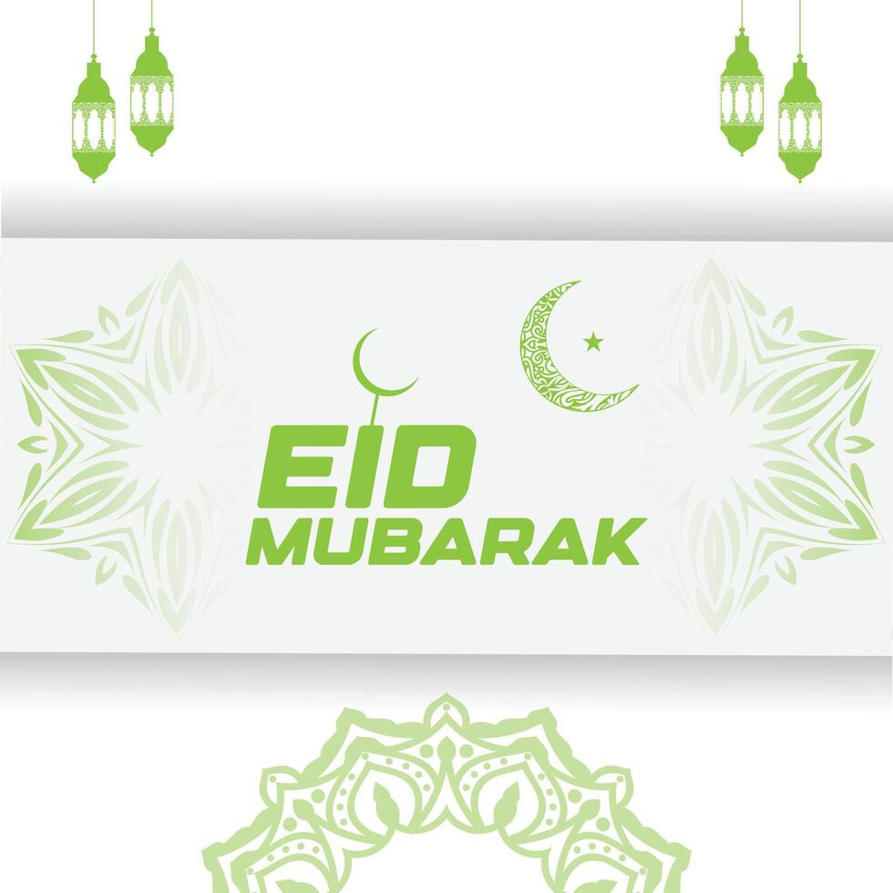 Islamic Background with moon, stars, lanterns Decorative Ramadan kareem greeting banner template vector