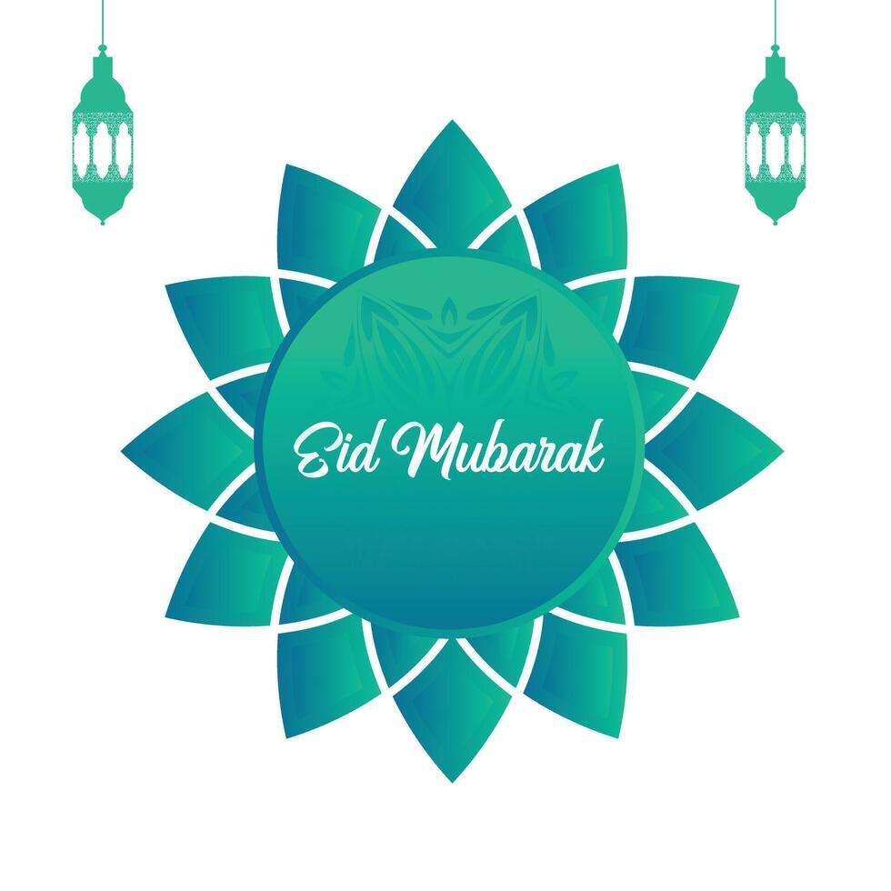 eid mubarak festival flower beautiful background vector