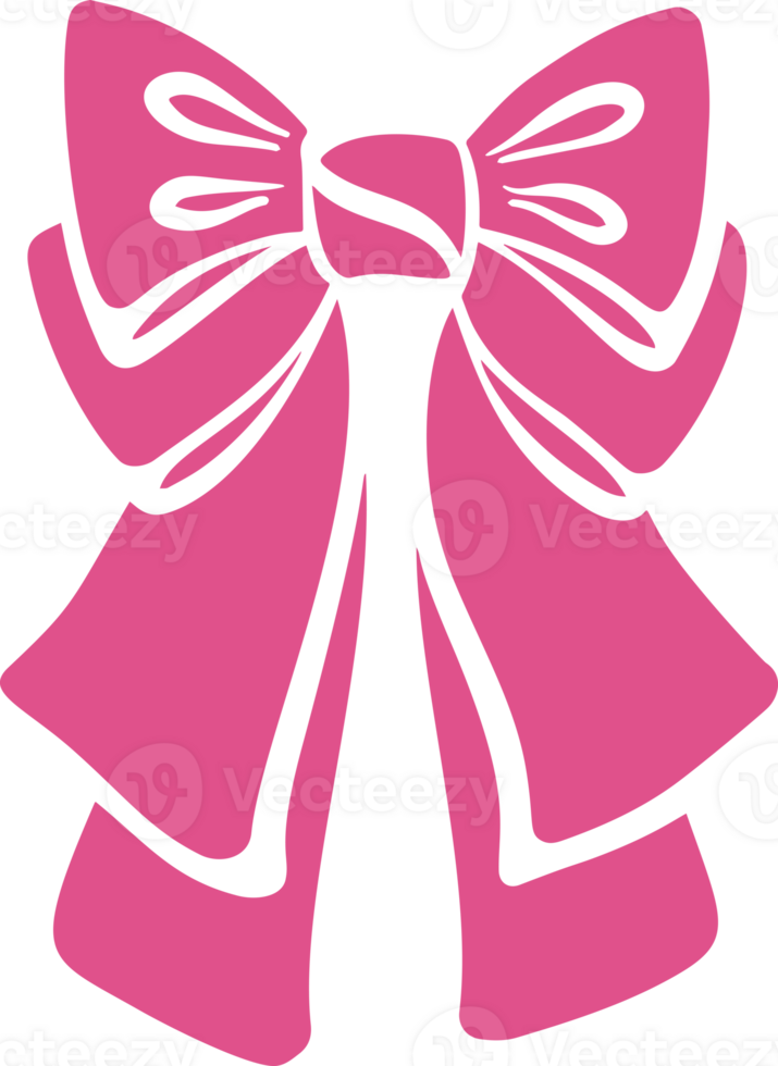 Ribbon bow for hair. Pink cute tie with knot for gift. Girly flat accessory for birthday Christmas holidays. Cartoon fashion element for romantic decoration. png
