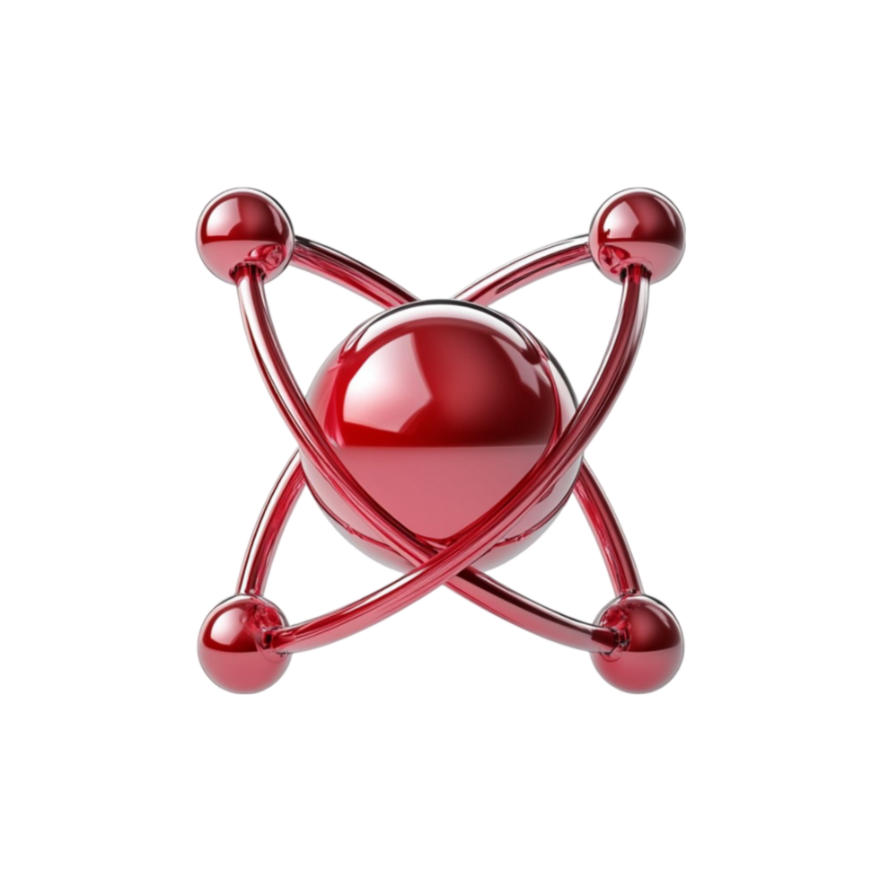 Red Atomic Structure Model png